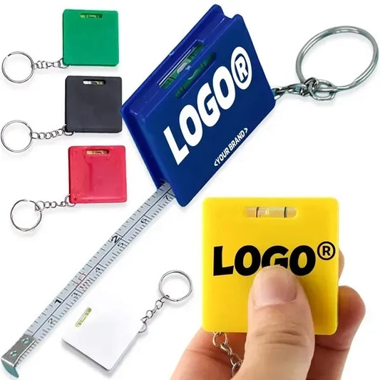 Square Tape Measure w/Level & Key Chain
