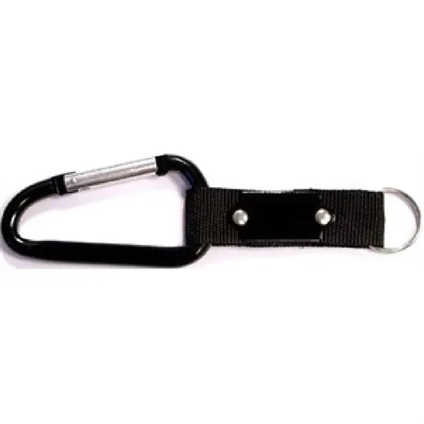 Carabiner with Strap and Metal Plate