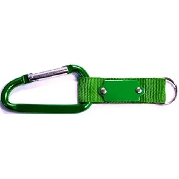 Carabiner with Strap and Metal Plate