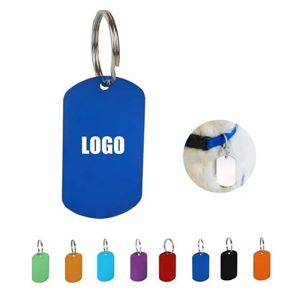 Aluminum Anodized Dog Tag Keychain