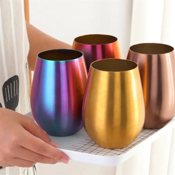 Customizable Colorful Stainless Steel Wine Glass