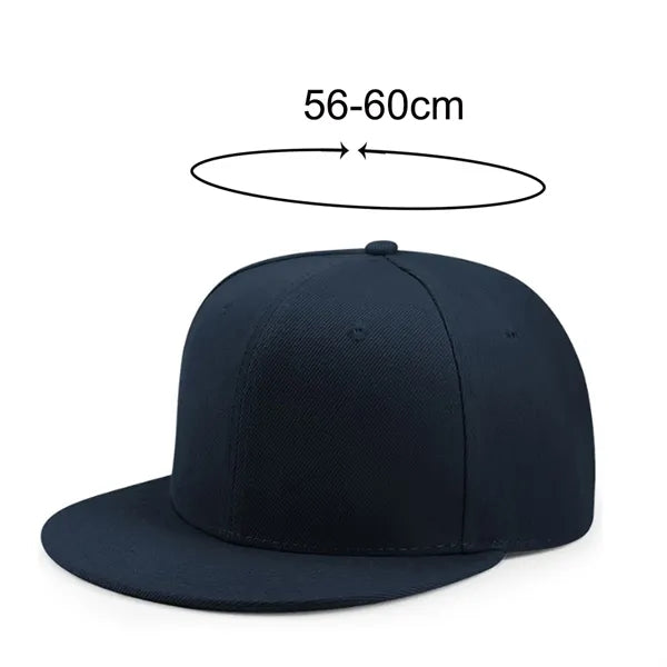 6 Panel Snapback Cap with Flat Brim