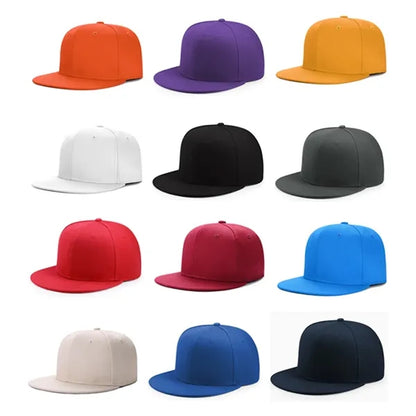 6 Panel Snapback Cap with Flat Brim