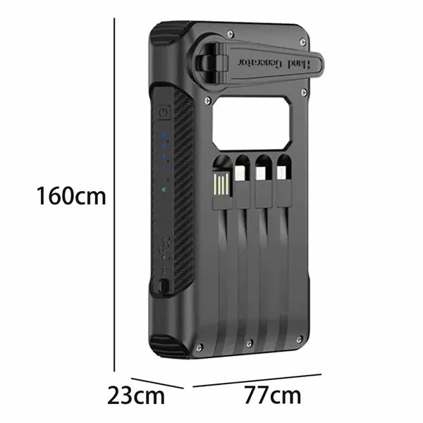 Solar Power Bank with Hand Crank and LED Light