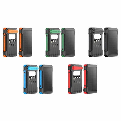Solar Power Bank with Hand Crank and LED Light