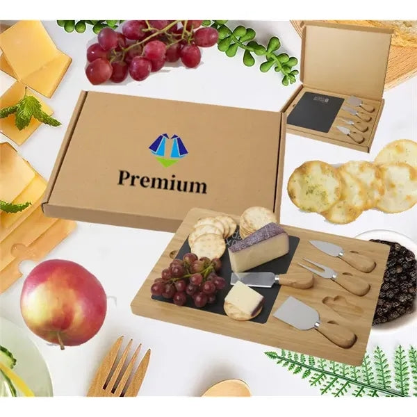Slate Cheese Board Gift Box Set