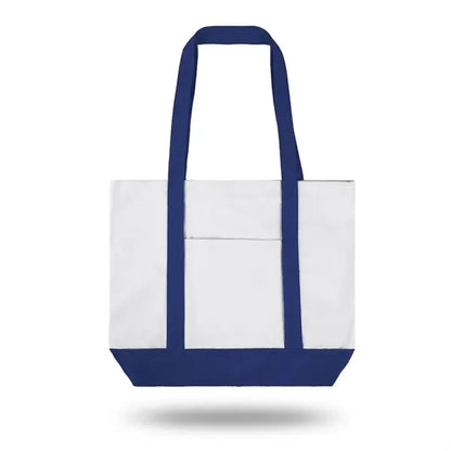 12 Oz Cotton Boat Tote Bag with Pocket (16.5" X 13" X 4")
