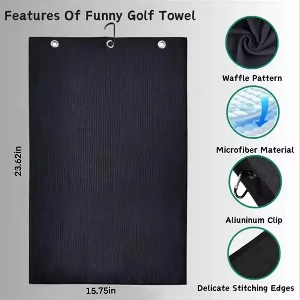 Microfiber Waffle Golf Towel With Carabiner Clip