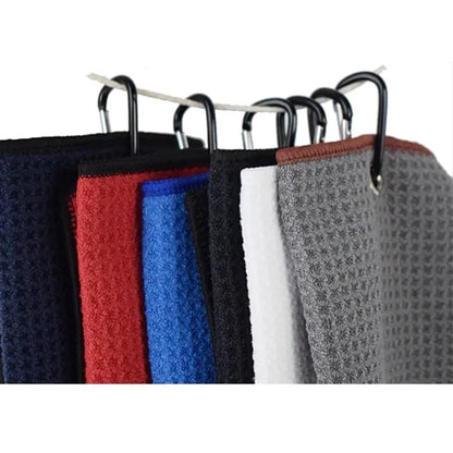 Microfiber Waffle Golf Towel With Carabiner Clip