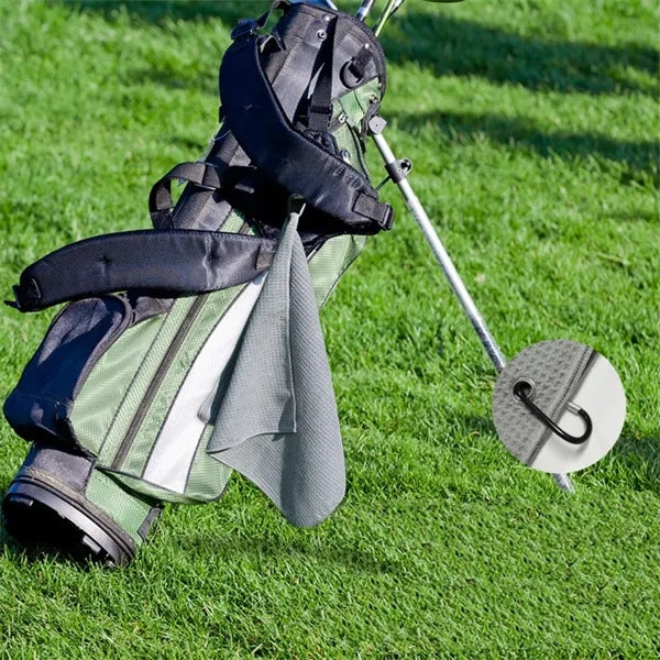 Microfiber Waffle Golf Towel With Carabiner Clip