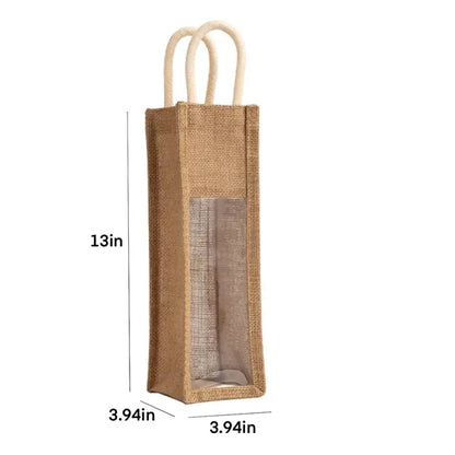 Custom 1 Bottle Burlap Wine Bag