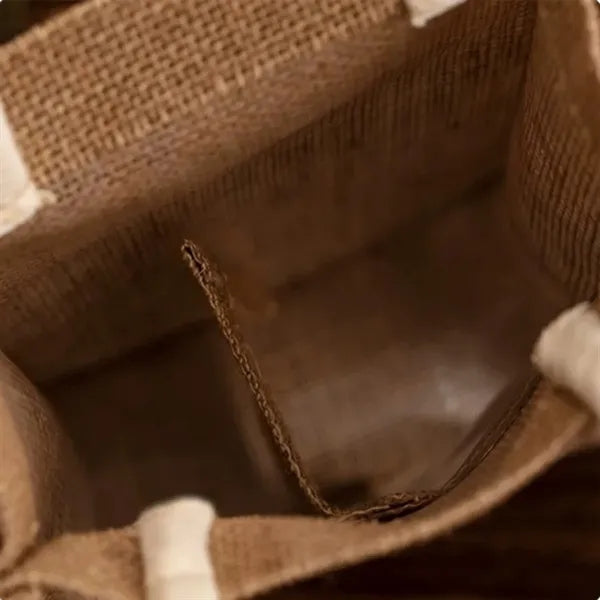 Custom 1 Bottle Burlap Wine Bag