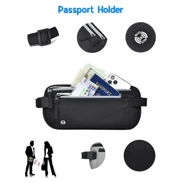 Travel Wallet With Rfid Blocking ID Storage Waist Bag