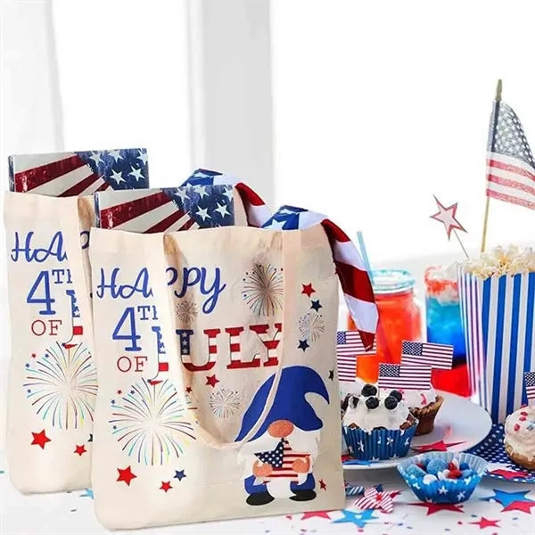 Patriotic Canvas Tote Bag