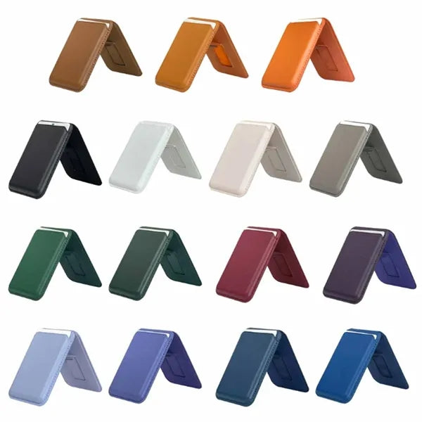 Magnetic Leather Foldable Card Holder