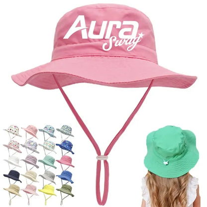 Kids Outdoor Sun Bucket Hat with Adjustable Chin Strap