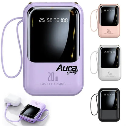 Portable Power Bank With Multiple Charging Cables & Lanyard