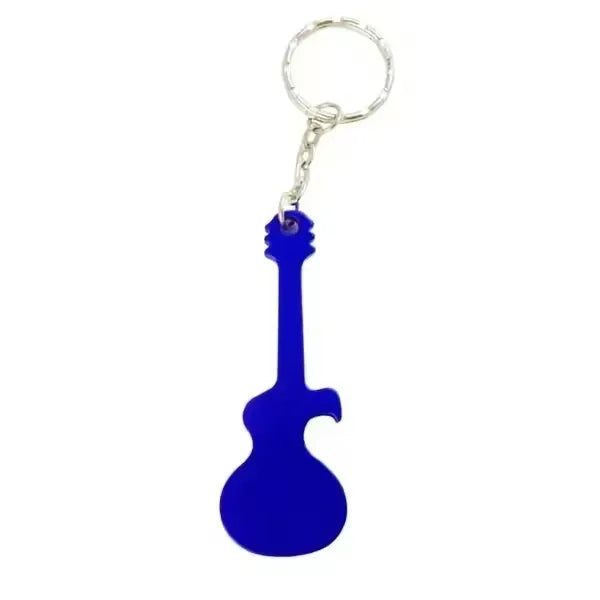 Guitar Shaped Aluminum Bottle Opener w/Key Chain