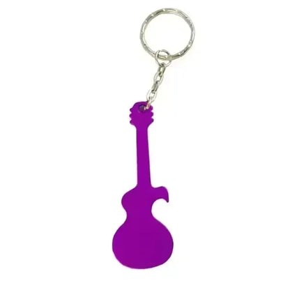 Guitar Shaped Aluminum Bottle Opener w/Key Chain