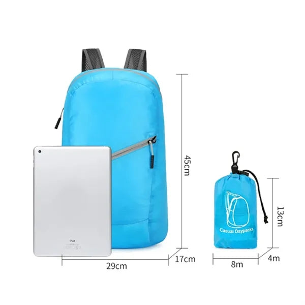 Multi Purpose Foldable Backpack W/ Adjustable Straps Pouch