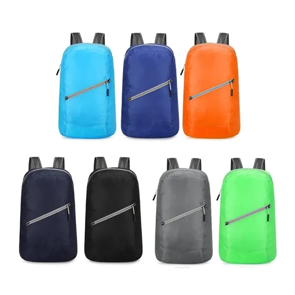 Multi Purpose Foldable Backpack W/ Adjustable Straps Pouch