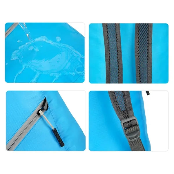 Multi Purpose Foldable Backpack W/ Adjustable Straps Pouch