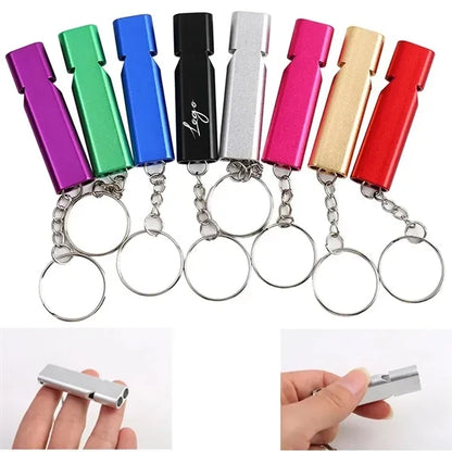 Emergency Survival Double Tube Whistle Keychain
