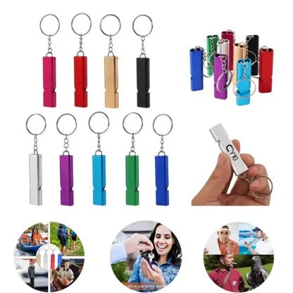 Emergency Survival Double Tube Whistle Keychain