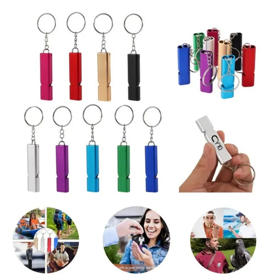 Emergency Survival Double Tube Whistle Keychain