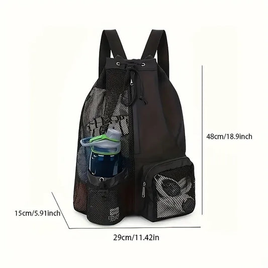 Mesh Drawstring Swim Backpack