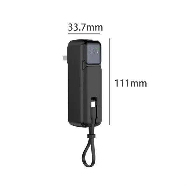Portable 5,000mAh Power Bank Charger W/ LCD Display Lanyard