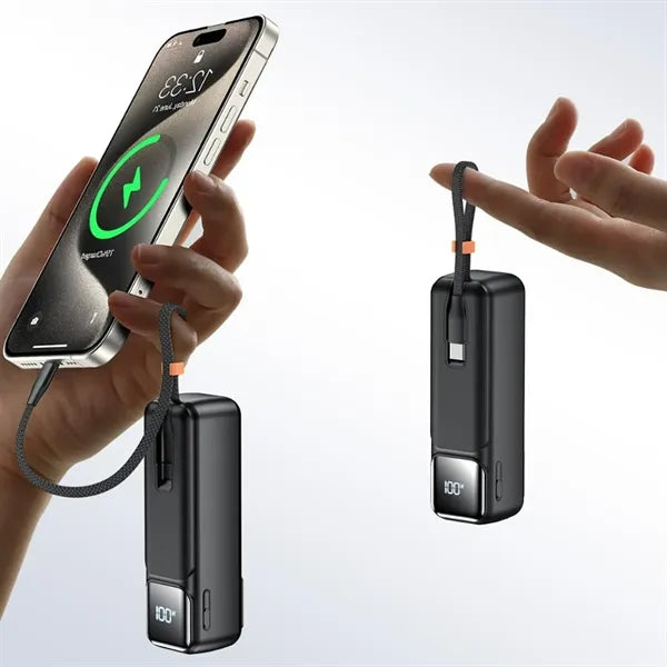 Portable 5,000mAh Power Bank Charger W/ LCD Display Lanyard