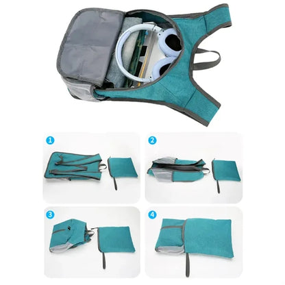 Lightweight Foldable Travel Backpack W/ Zipper Side Pocket