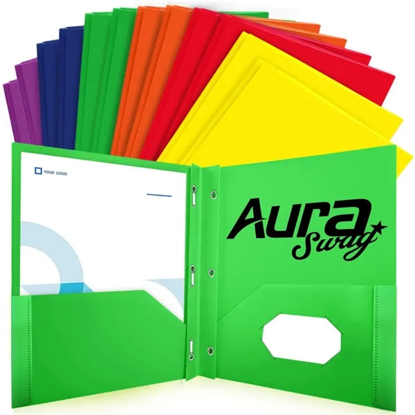 Custom Folder with Business Card Slot Office School Use