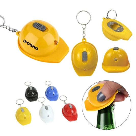 Mini LED Helmet Keychain w/Bottle Opener
