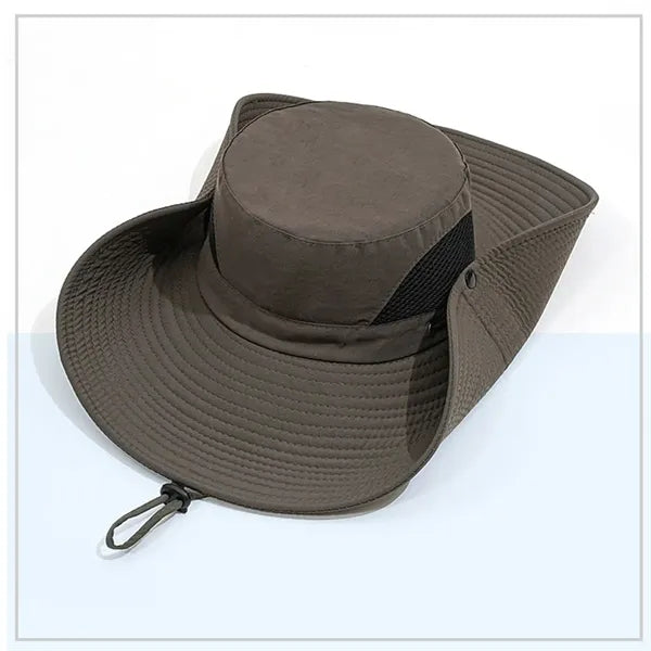 Quick Dry Wide Brim Mesh Sun Hat Outdoor Fishing Hiking Cap