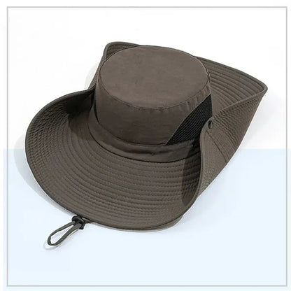 Quick Dry Wide Brim Mesh Sun Hat Outdoor Fishing Hiking Cap