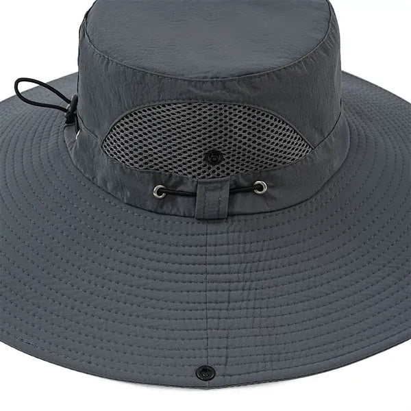 Quick Dry Wide Brim Mesh Sun Hat Outdoor Fishing Hiking Cap