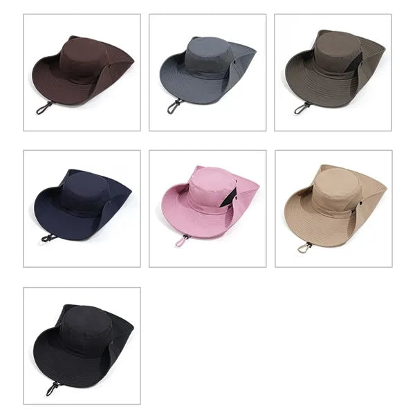 Quick Dry Wide Brim Mesh Sun Hat Outdoor Fishing Hiking Cap
