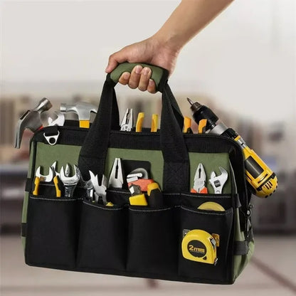 Heavy Duty Tool Bag with Multiple Pockets & Shoulder Strap
