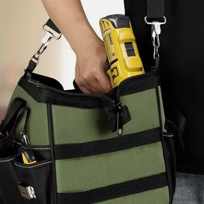Heavy Duty Tool Bag with Multiple Pockets & Shoulder Strap