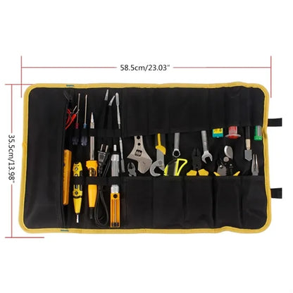 Roll Up Tool Bag with Multiple Pockets Durable Handle