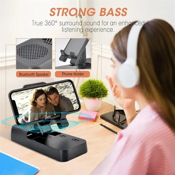 2 in 1 Mobile Phone Holder & Wireless Bluetooth Speaker