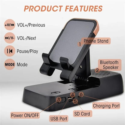 2 in 1 Mobile Phone Holder & Wireless Bluetooth Speaker
