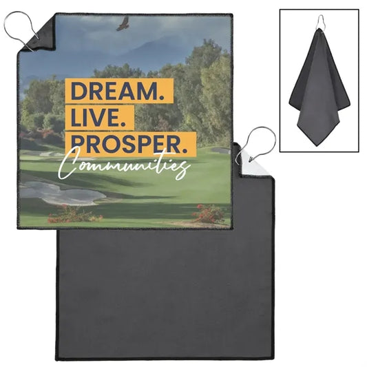 Two-Sided Microfiber Golf Towel w/ Full Color Sublimation