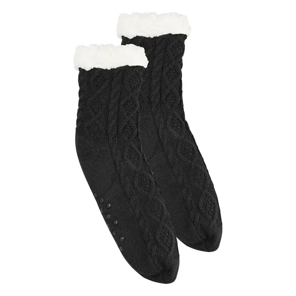Cozy Cable Knit Slipper Socks