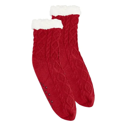 Cozy Cable Knit Slipper Socks