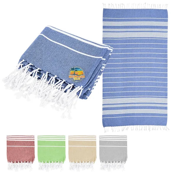 Recycled Beach Blanket With Tassel Fringe