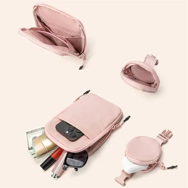 Waterproof Crossbody Waist Bag with Detachable Mini Pouch