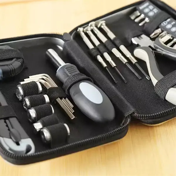Portable Household Tool Kit with Zipper Metal Case